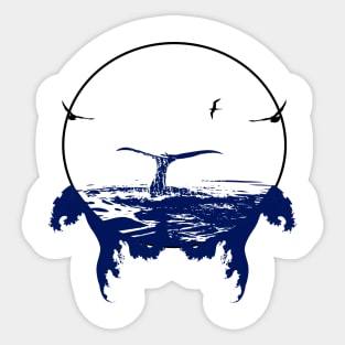 Whale Tale Blue Ocean Sticker